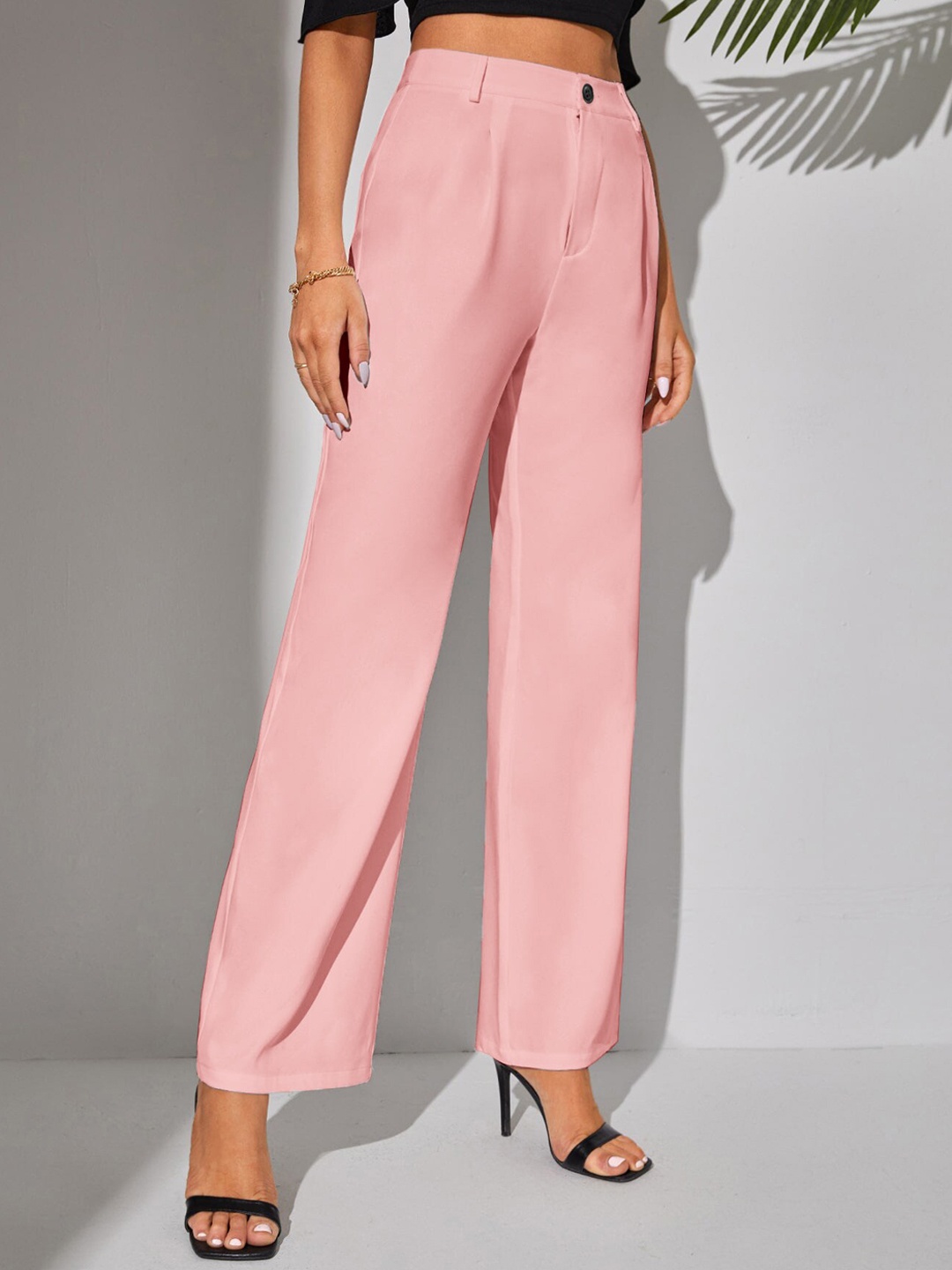 

LEE TEX Women Relaxed Straight Leg High-Rise Parallel Trousers, Peach