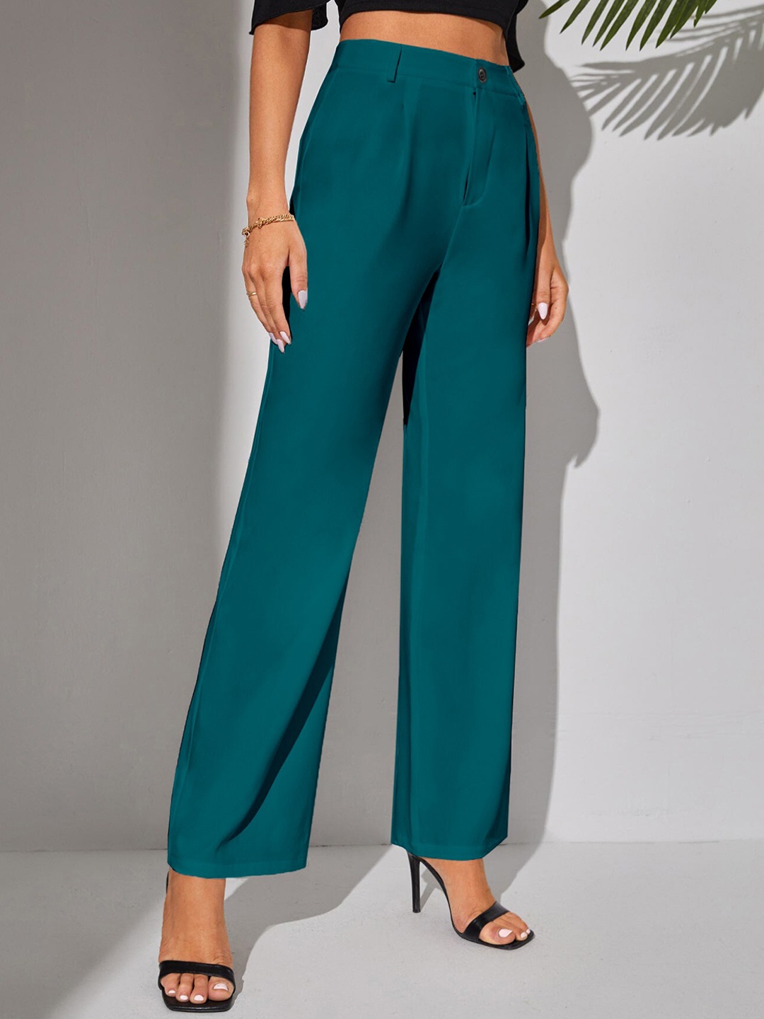 

LEE TEX Women Relaxed Straight Leg High-Rise Parallel Trousers, Green