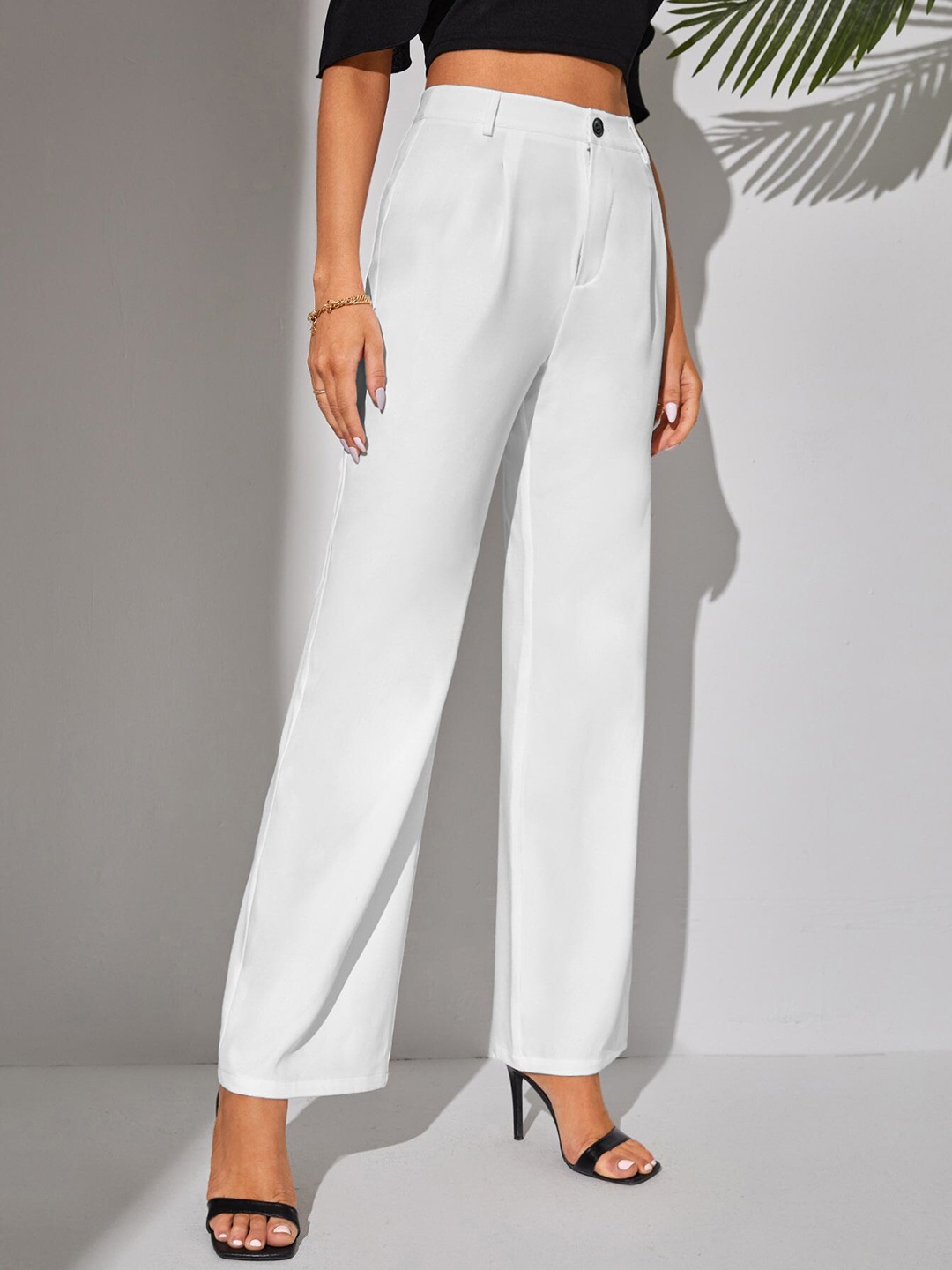 

LEE TEX Women Relaxed Straight Leg High-Rise Parallel Trousers, White