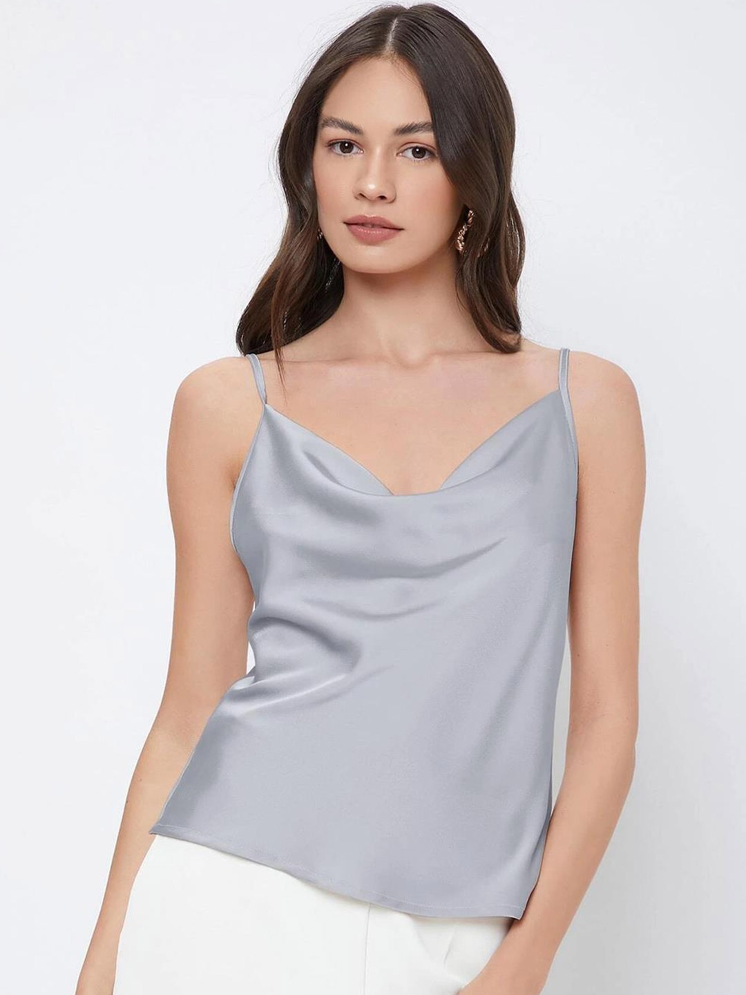 

Kotty Cowl Neck Satin Top, Purple