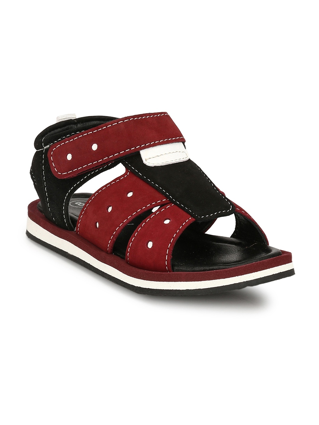 

TUSKEY Boys Maroon Comfort Leather Sandals