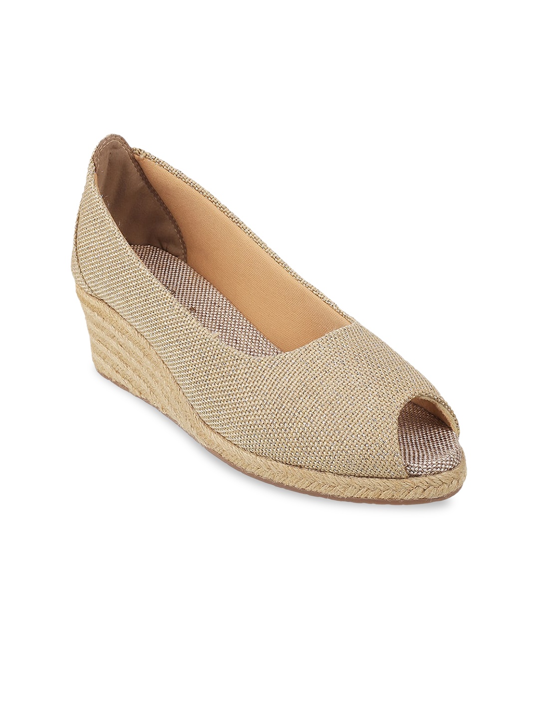 

Metro Textured Peep Toes Wedge Heels, Beige