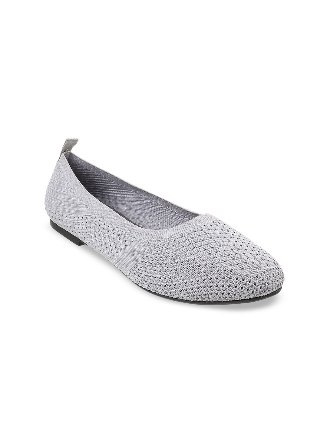

Metro Textured Round Toe Ballerinas, Grey
