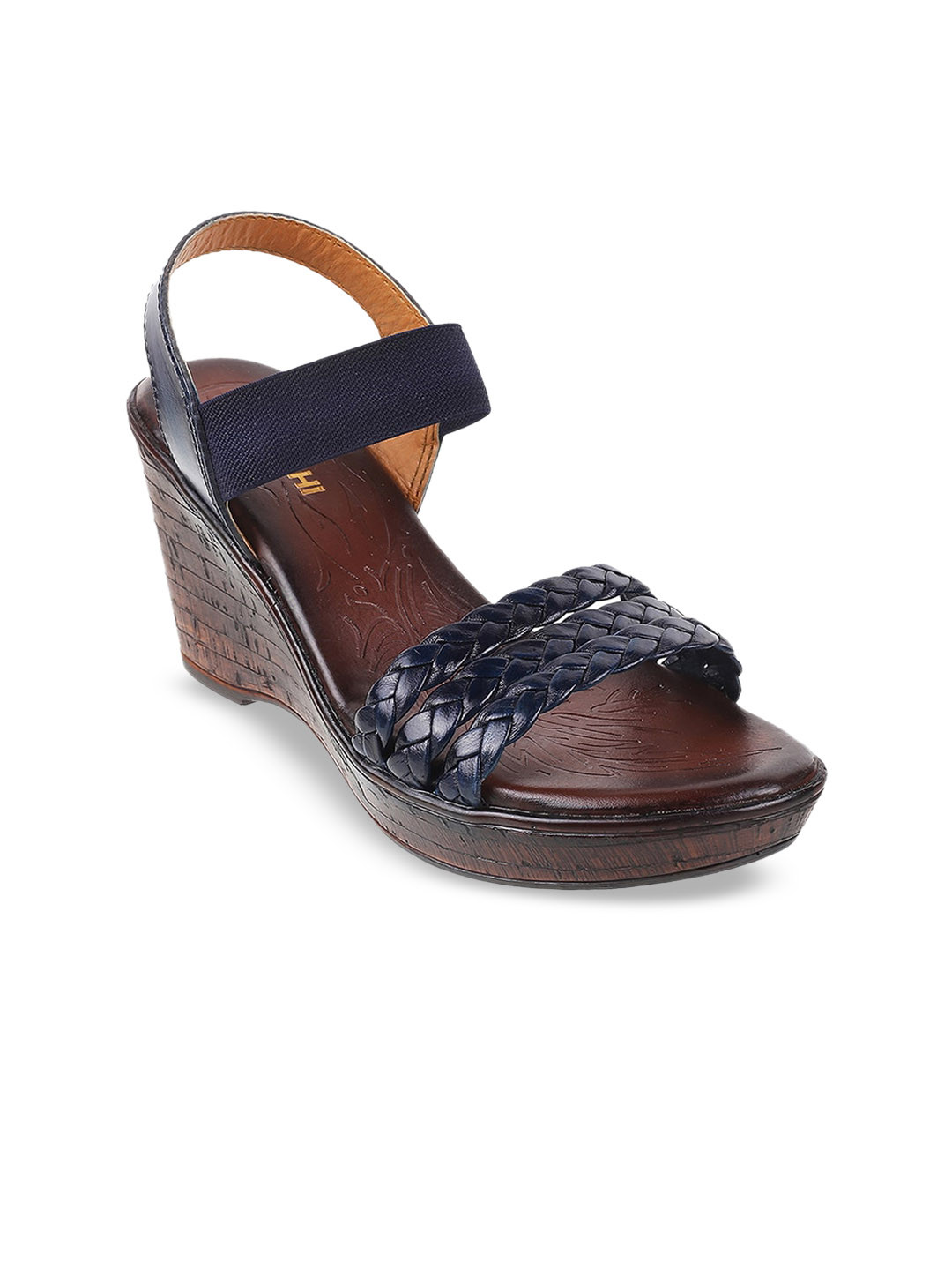 

Metro Leather Open Toe Ankle Loop Wedge Heels, Blue