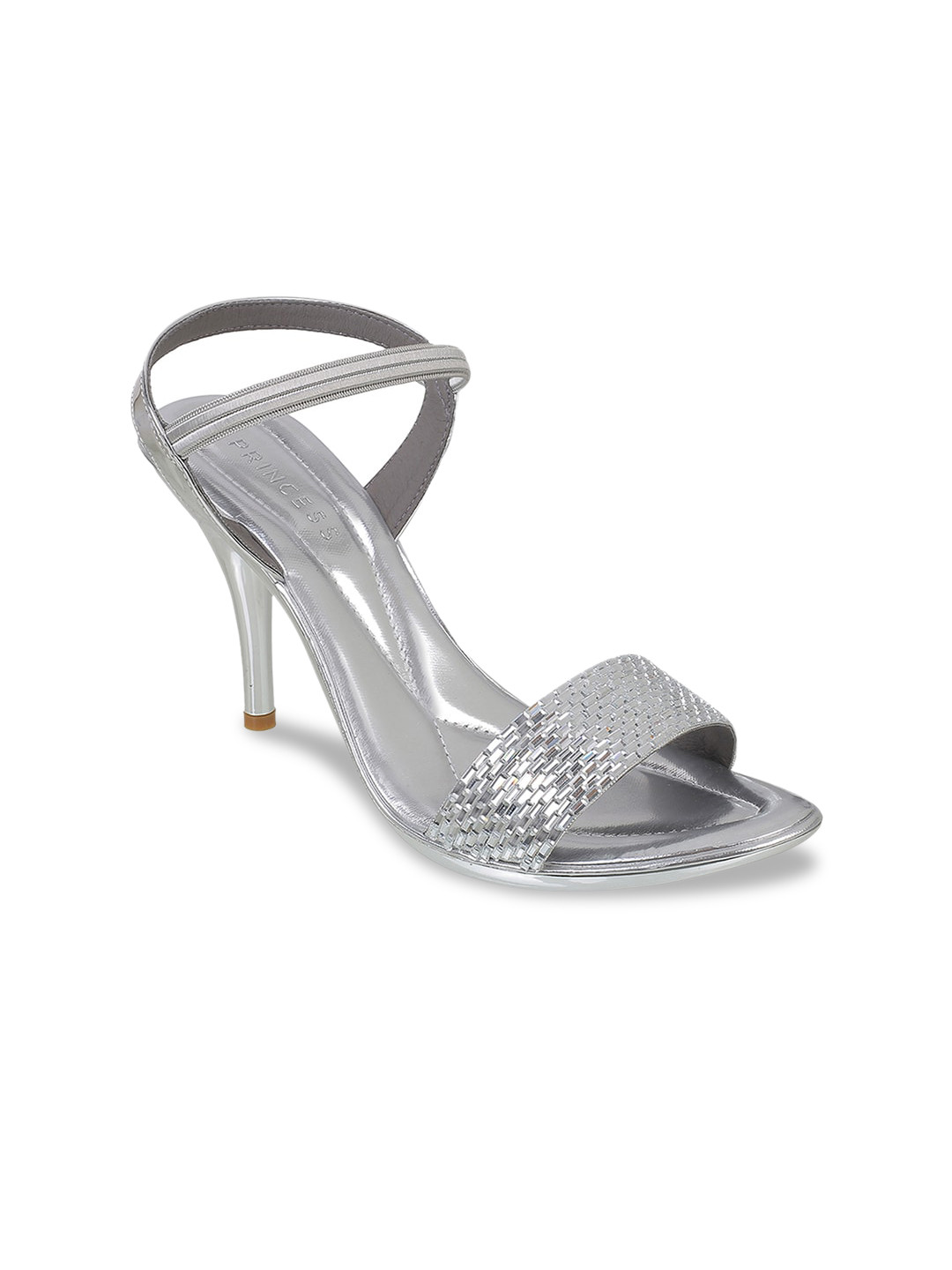 

Metro Textured Synthetic Stiletto Heels, Silver