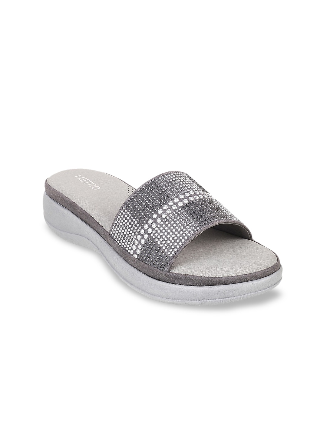 

Metro Embellished Open Toe Comfort Heels, Grey