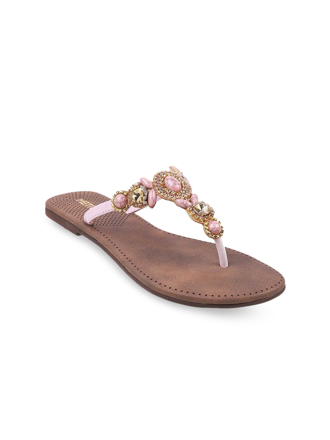 

Metro Embellished T-Strap Flats, Lavender