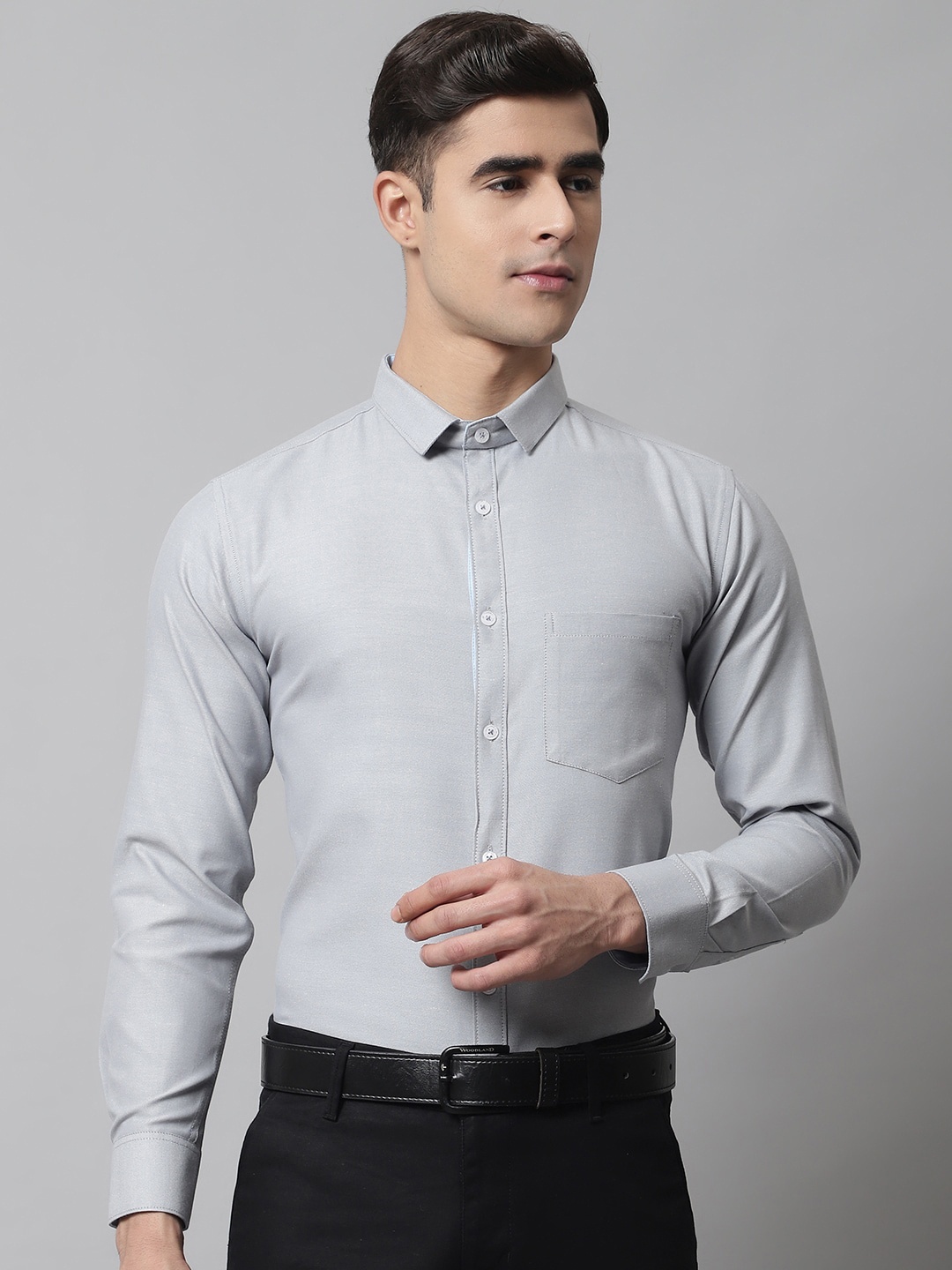 

Majestic Man Classic Spread Collar Slim Fit Formal Shirt, Grey