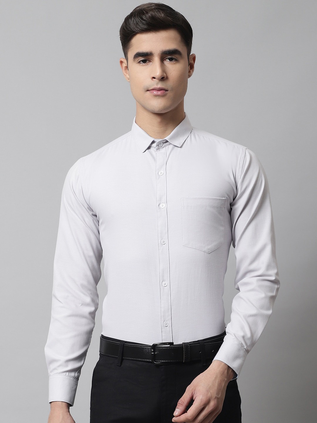 

Majestic Man Classic Slim Fit Spread Collar Formal Shirt, Grey