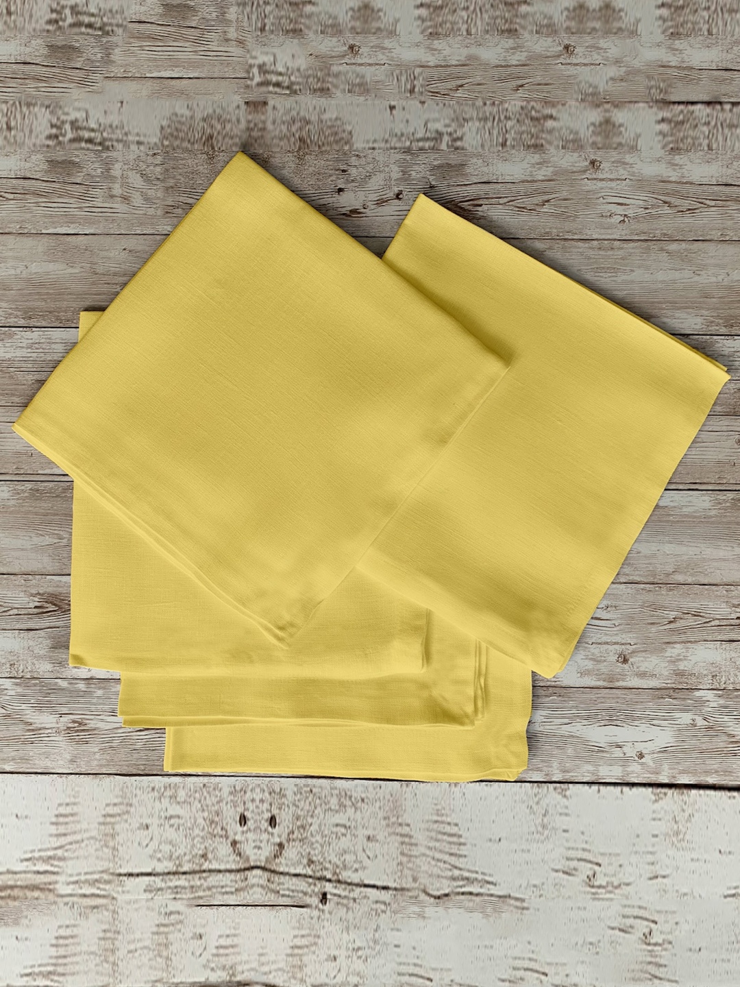 Lushomes Lemon Yellow 12 Pieces Cotton Table Napkins