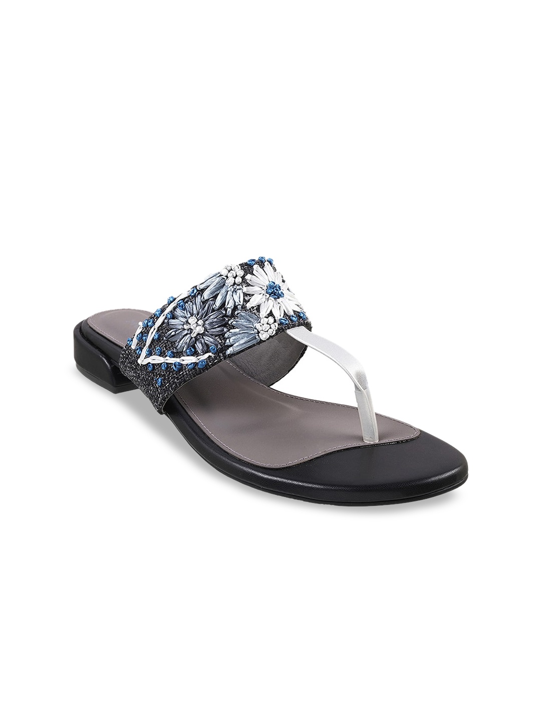 

Mochi Black Embellished T-Straps Flats