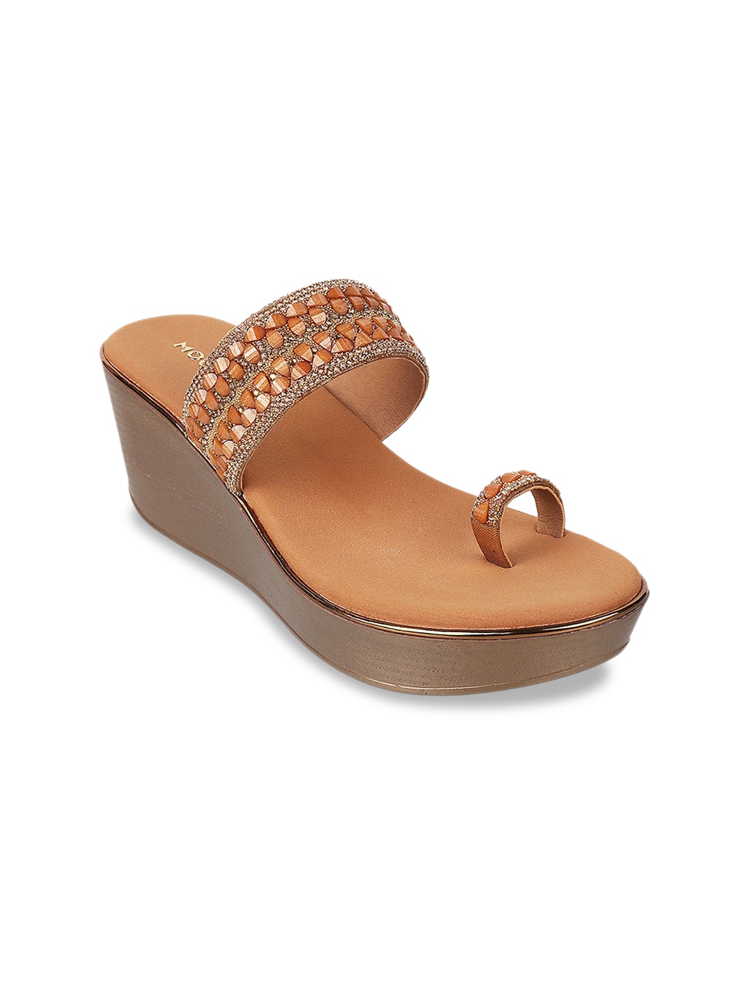 

Mochi Embellished One Toe Wedges, Gold