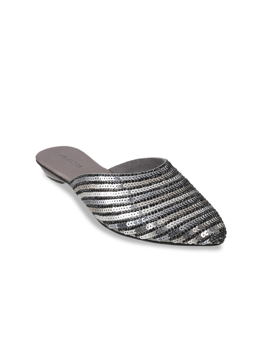 

Mochi Sequinned Mules Flats, Grey