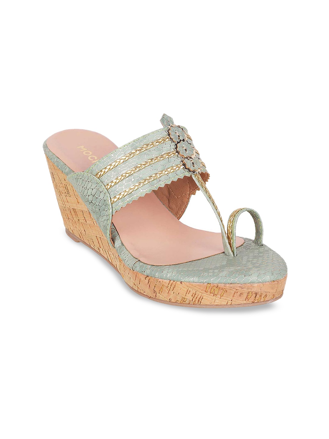

Mochi Textured Open Toe Wedge, Sea green