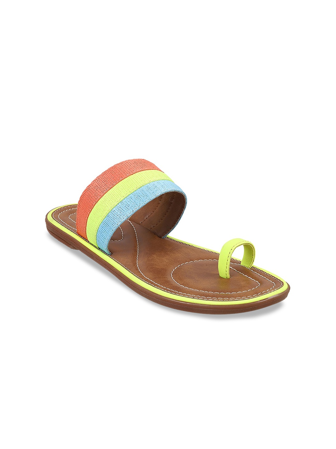

Mochi Colourblocked One Toe Flats, Blue