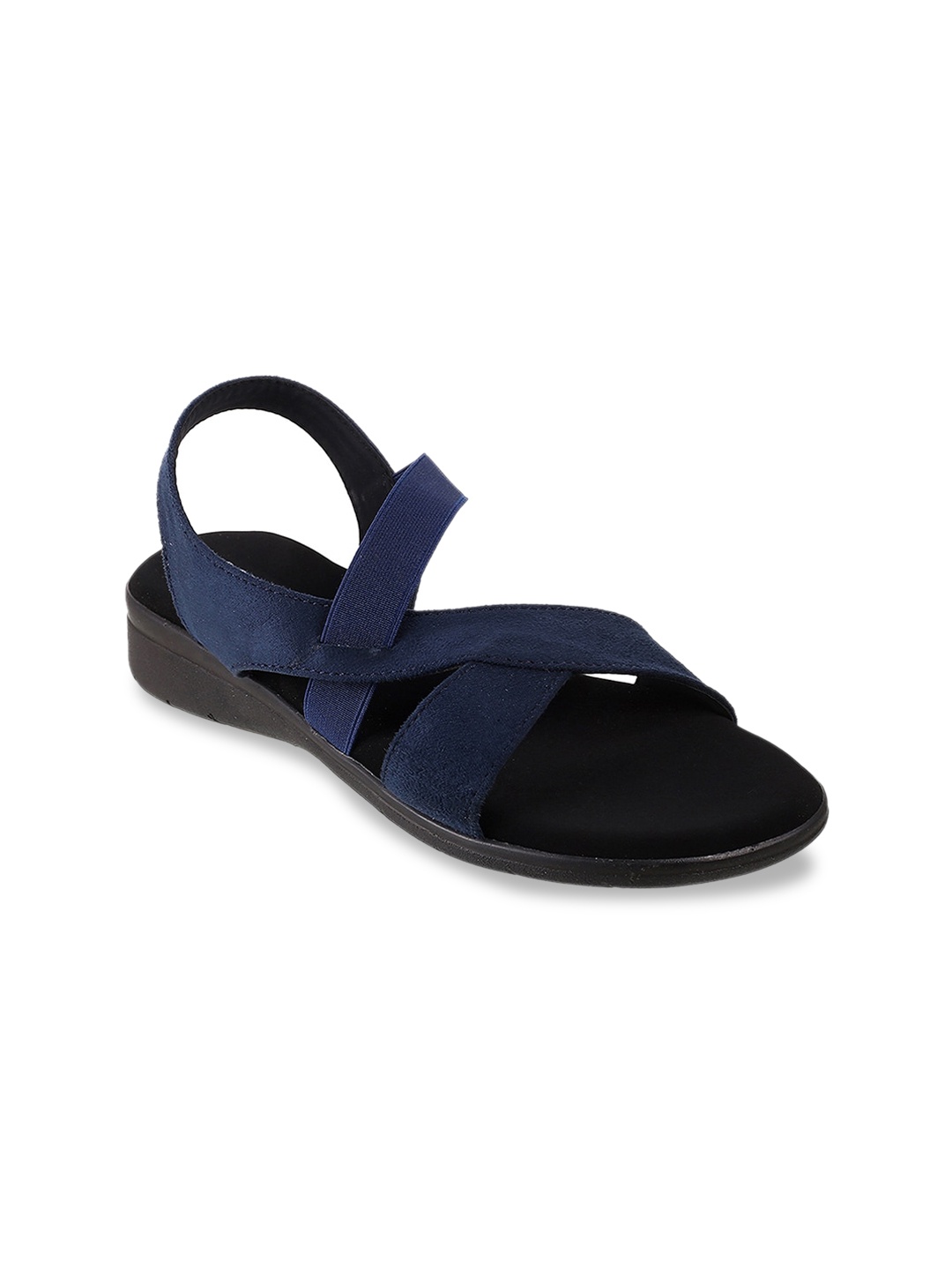 

Mochi Open Toe Wedge Heels With Backstrap, Navy blue