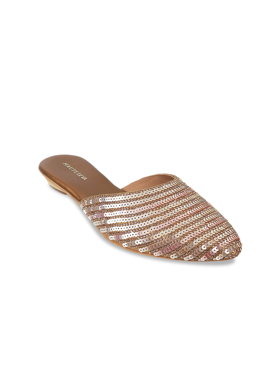 

Mochi Sequin Embellished Mules, Gold