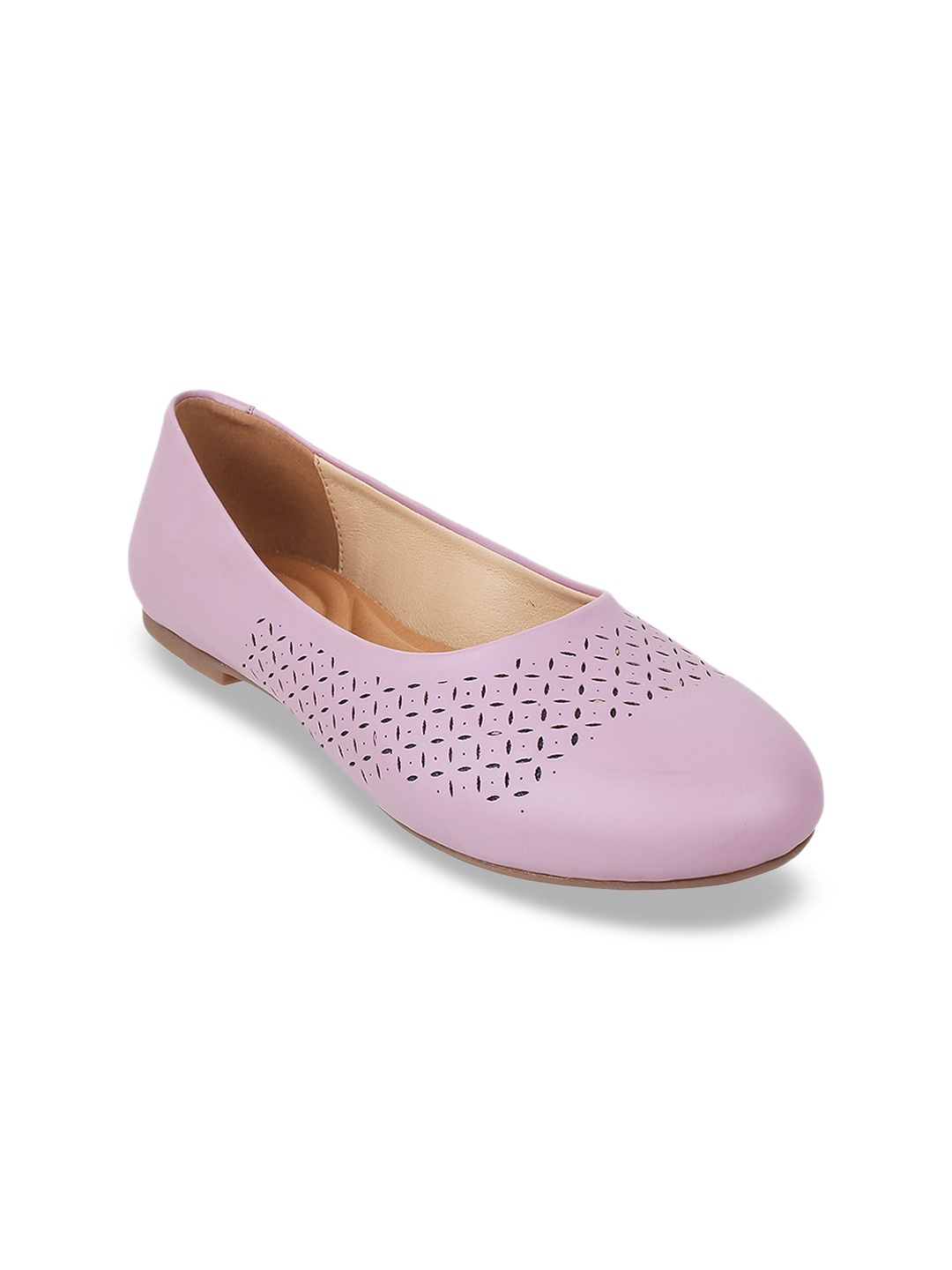 

Mochi Textured Ballerinas With Laser Cuts, Lavender