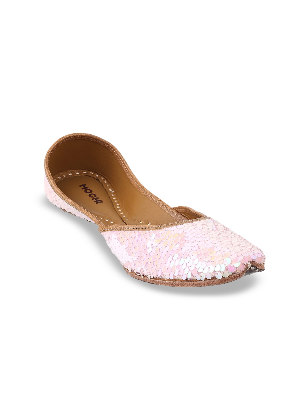 

Mochi Sequin Embellished Mojaris, Pink