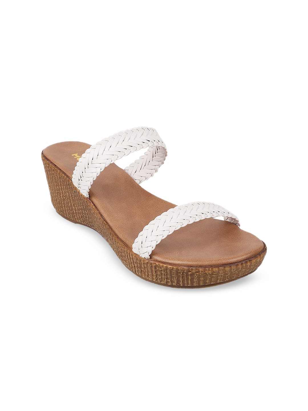 

Mochi Open-Toe Wedge Heels, White