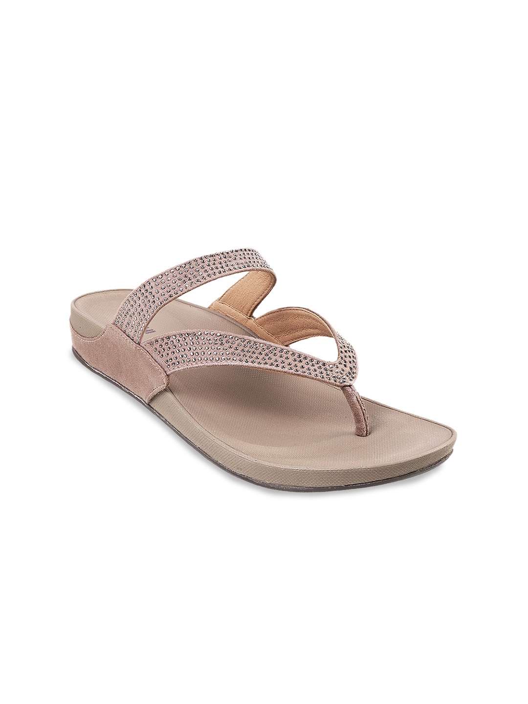 

Mochi Embellished Slip-On Flats, Beige