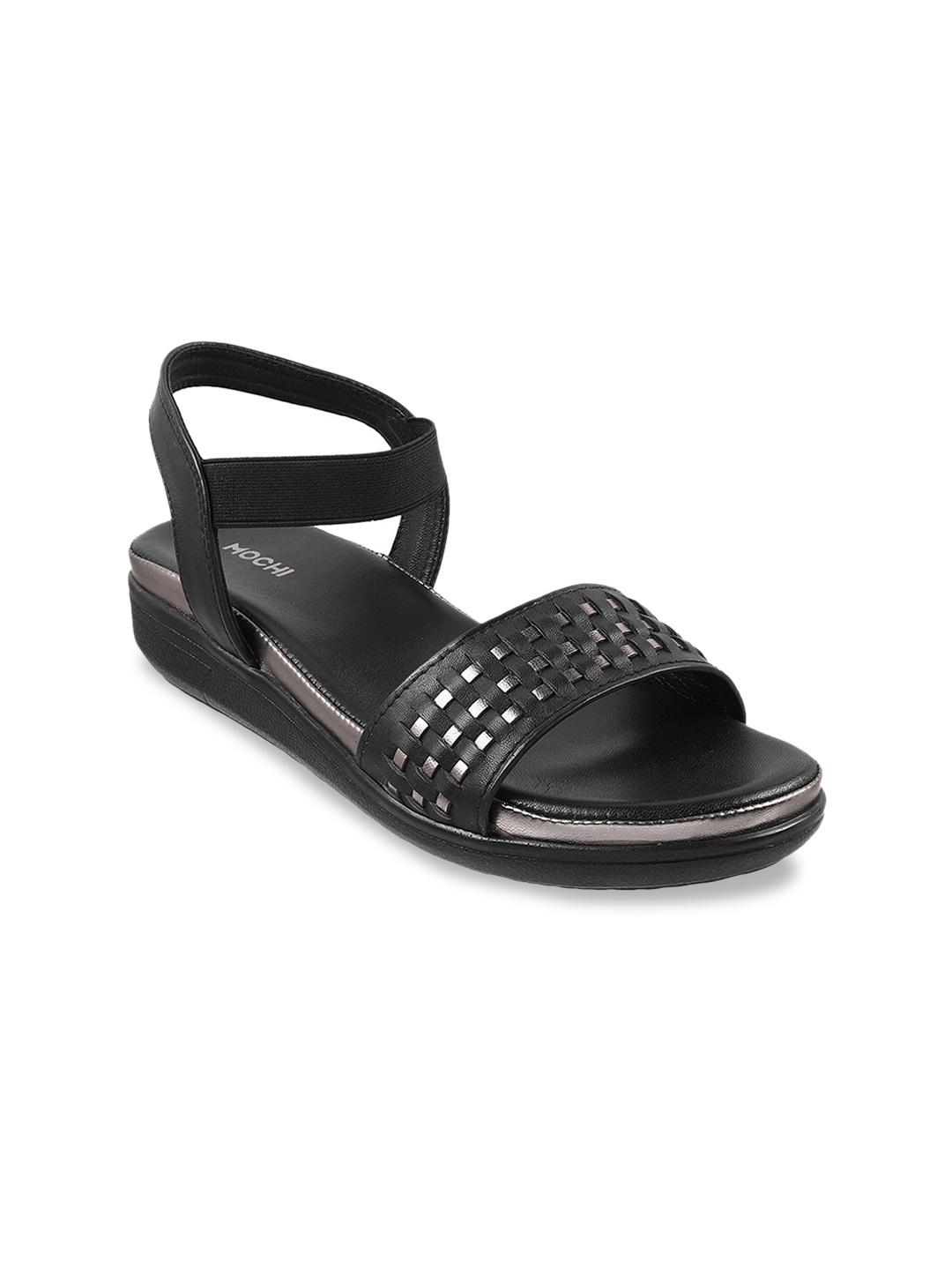 

Mochi Textured Flatform with Laser Cuts, Black