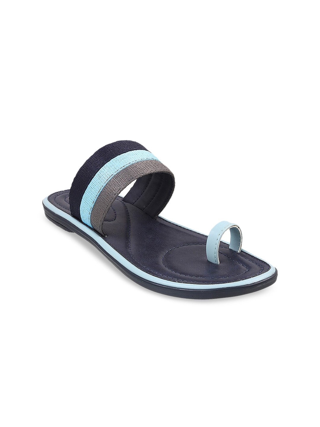 

Mochi Striped One Toe Flats, Navy blue