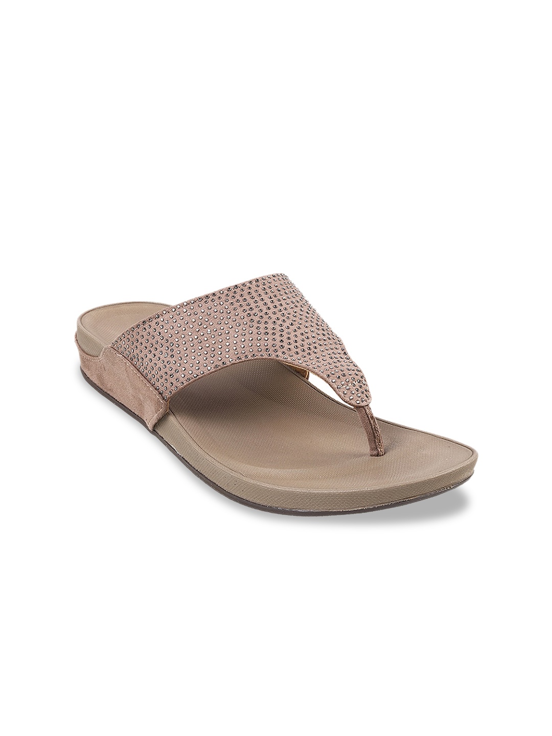 

Mochi Embellished Open Toe Flats, Beige