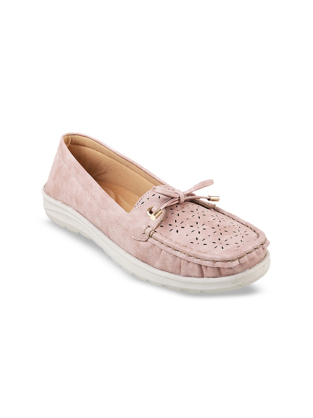 

Mochi Textured Ballerinas With Laser Cuts, Peach