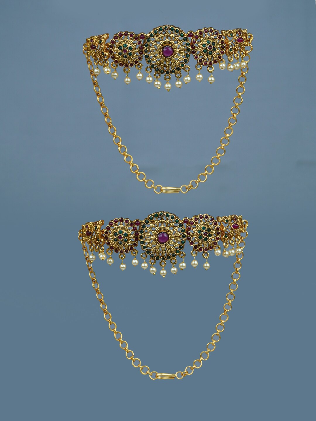

Diksha collectionSet Of 2 Gold-Plated Armlet Bracelets