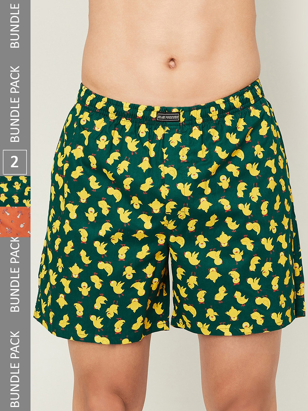 

Fame Forever by Lifestyle Men Pack Of 2 Printed Cotton Boxers, Orange
