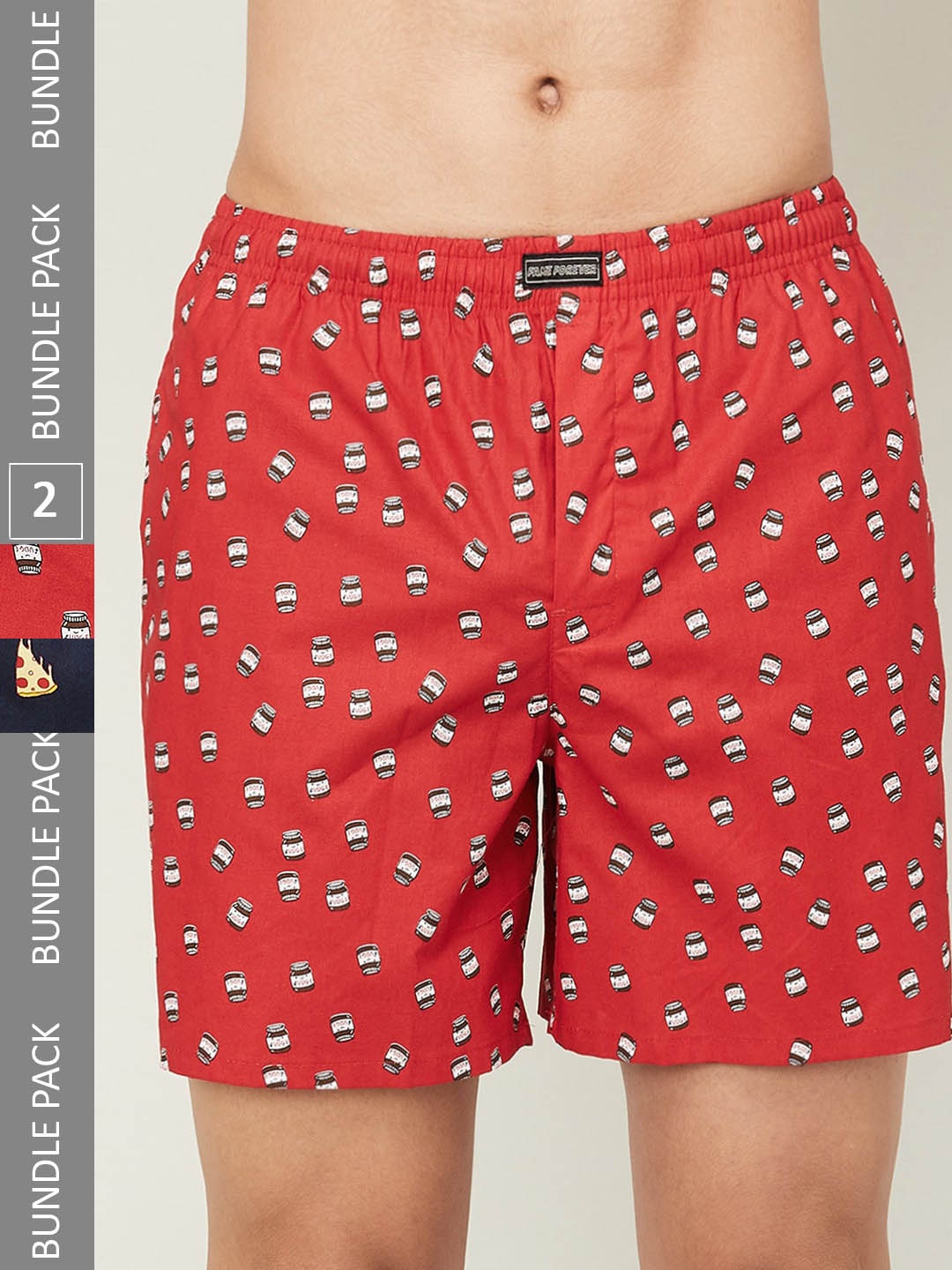 

Fame Forever by Lifestyle Men Pack Of 2 Printed Cotton Boxers, Red