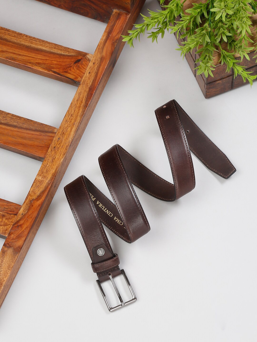 LOUIS STITCH Men Premium Leather Casual Belt, Brown