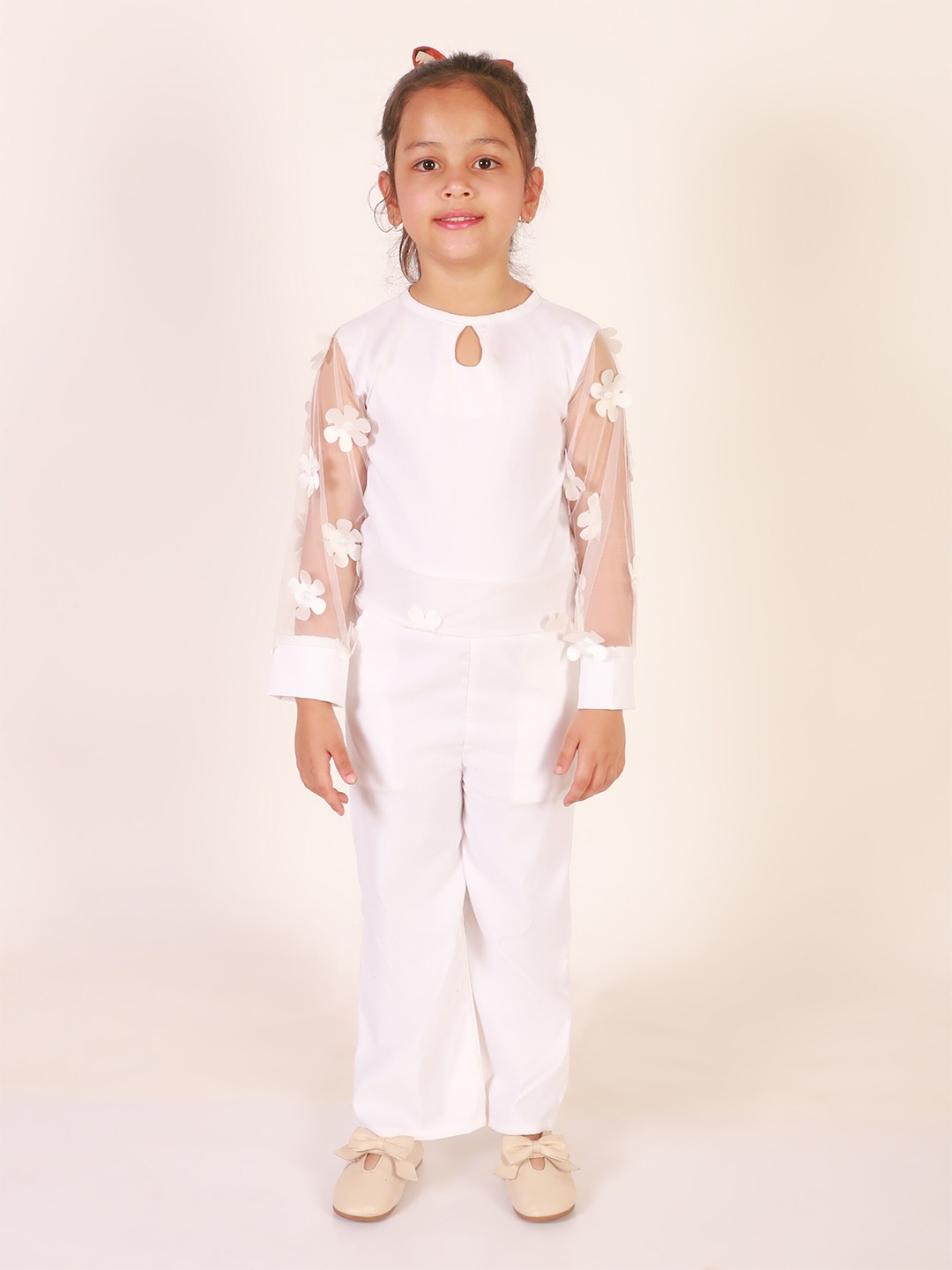 

Ameeha Girls Keyhole Neck Basic Jumpsuit, White
