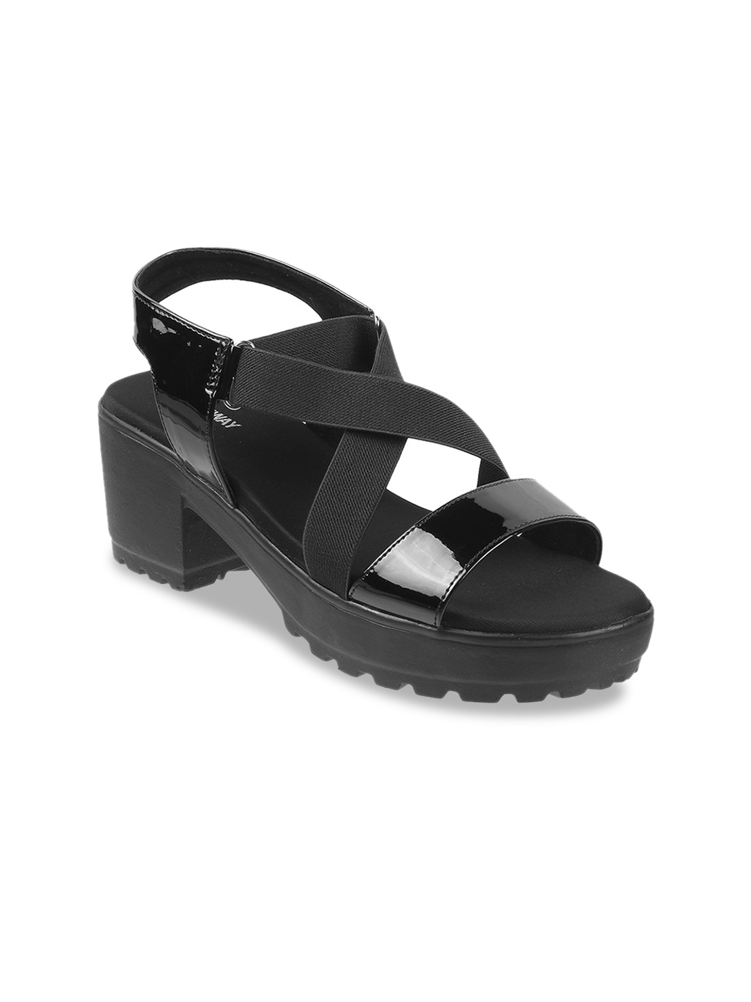 WALKWAY by Metro Platform Heels With Backstrap, Black