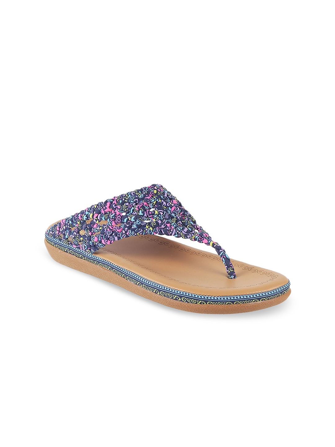 

WALKWAY by Metro Printed Braided T-Strap Flats, Blue