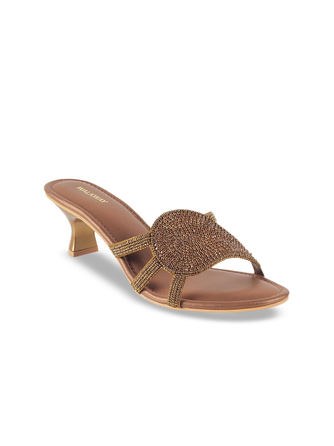 

WALKWAY by Metro Embellished Open Toe Kitten Heels, Gold