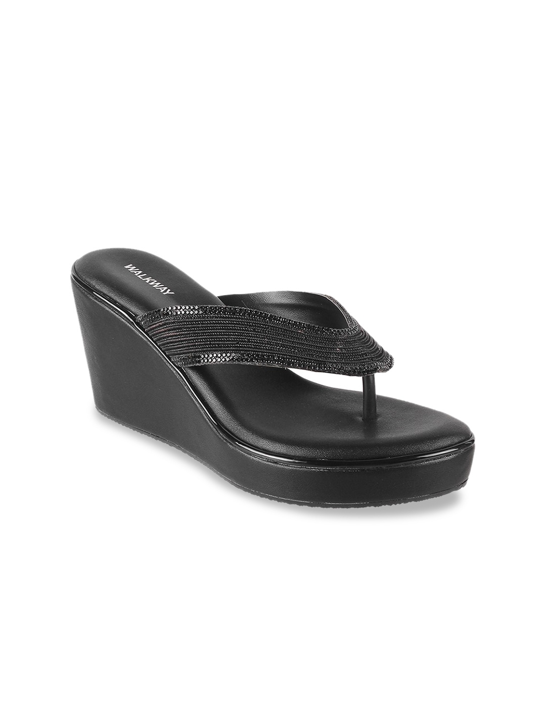 

WALKWAY by Metro Open Toe Embellished Wedge Heels, Black