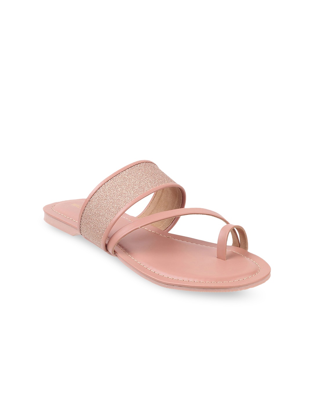 

WALKWAY by Metro Synthetic One Toe Flats, Peach