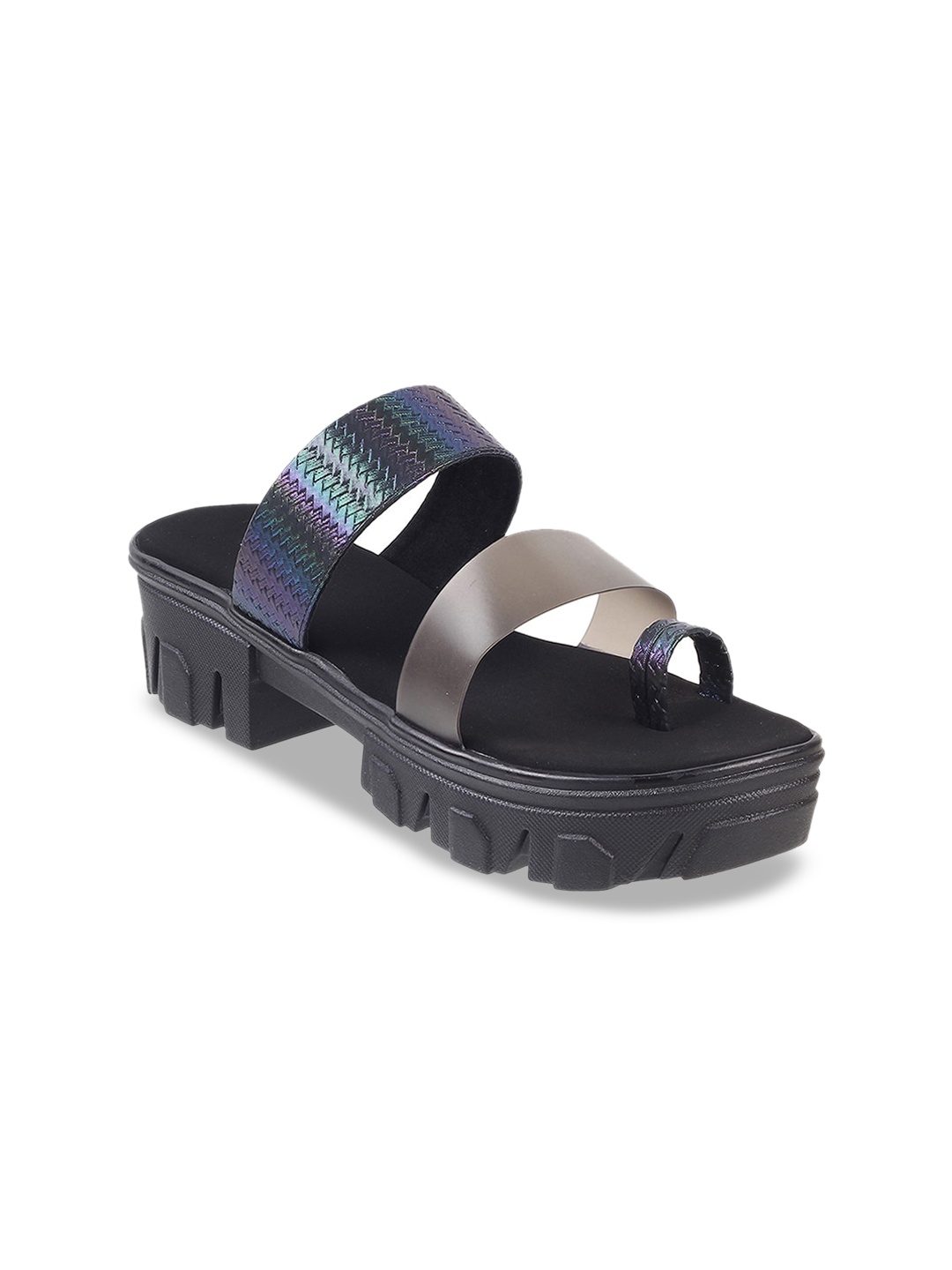 

WALKWAY by Metro Textured Open Toe Block Heels, Black
