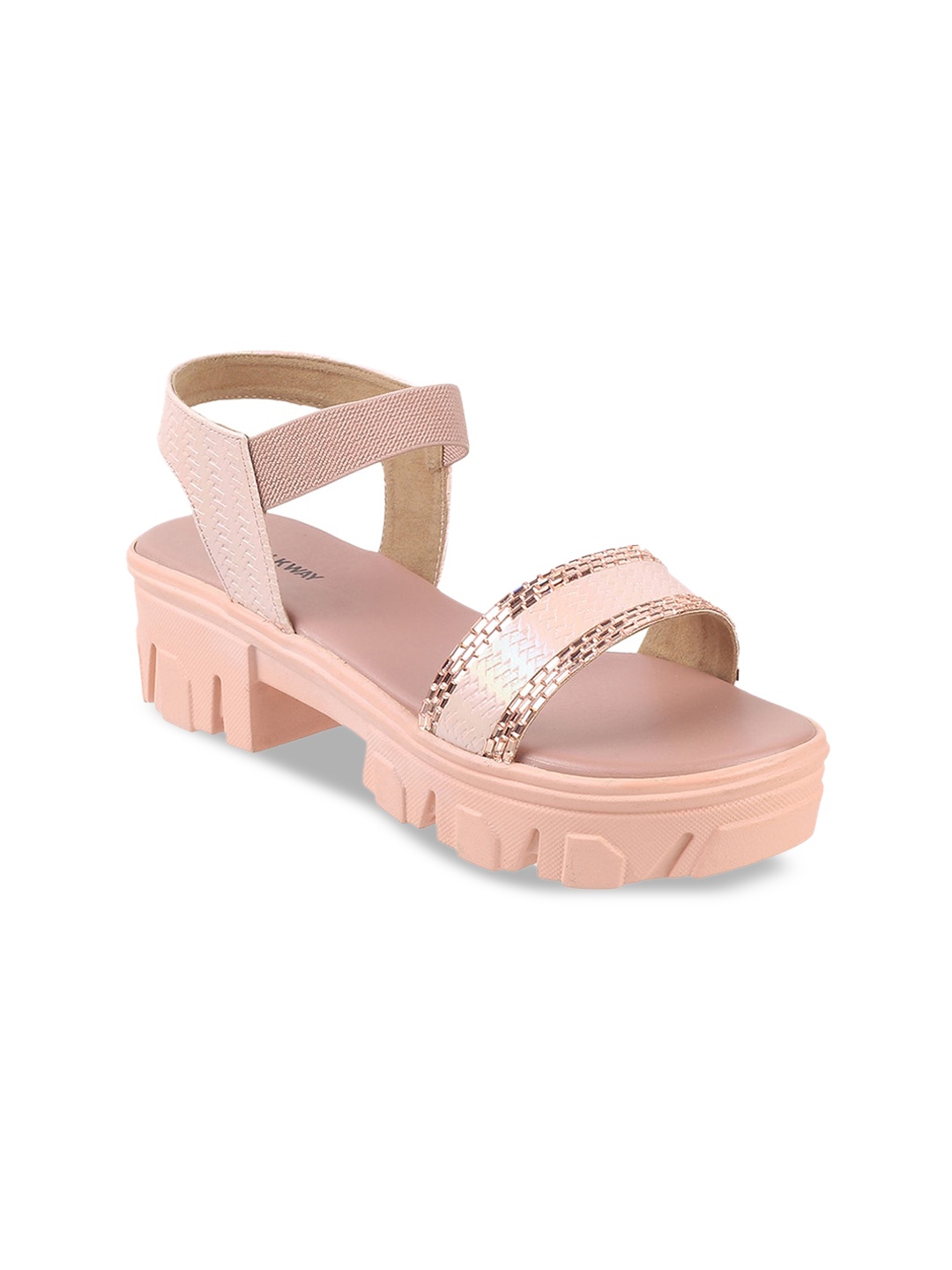 

WALKWAY by Metro Embellished Open Toe Block Heels, Pink