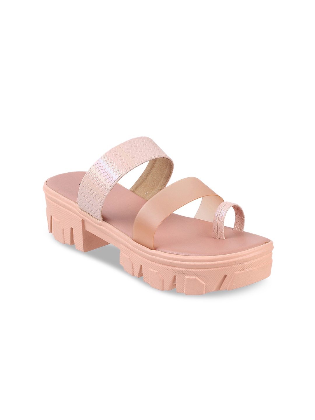

WALKWAY by Metro Open Toe Open Back Block Heels, Peach