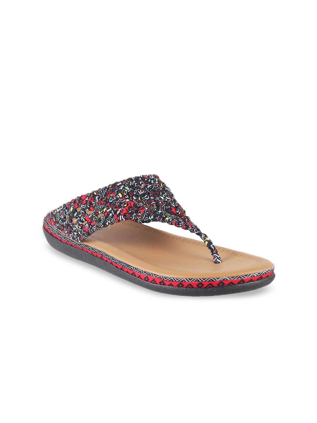

WALKWAY by Metro Woven Design Open Toe Flats, Black