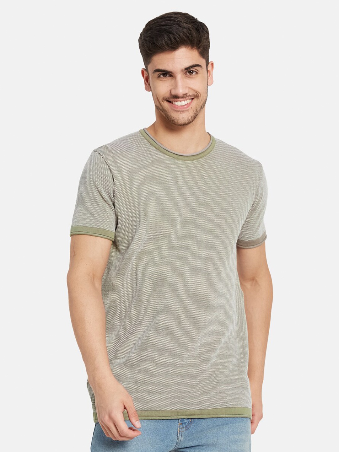 

METTLE Round Neck Cotton T-shirt, Olive