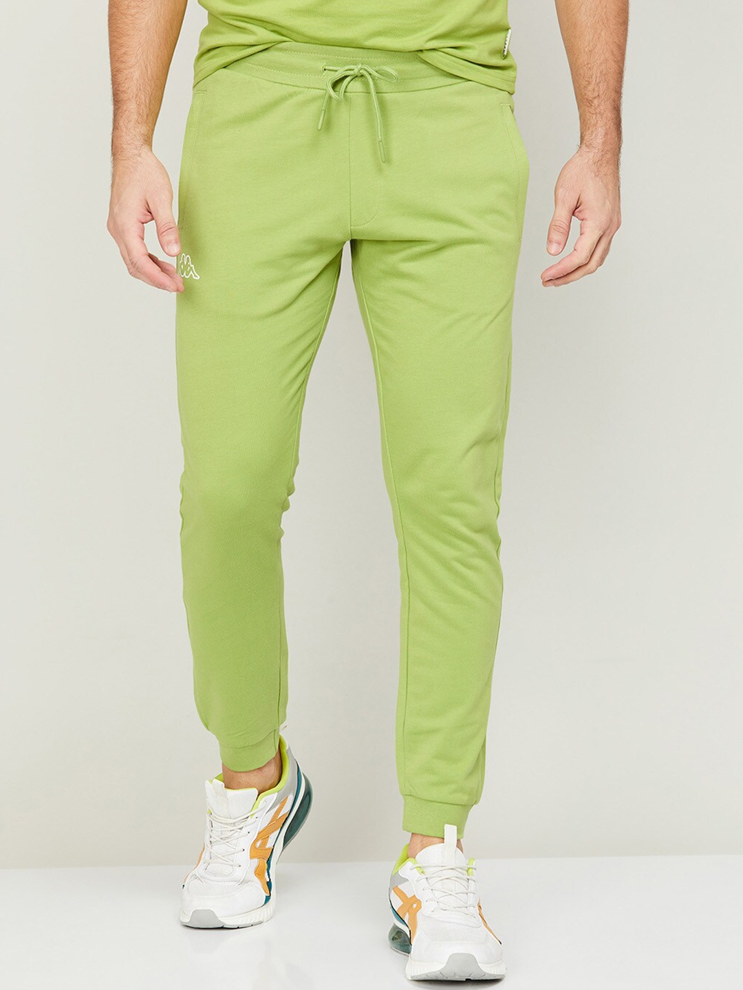 

Kappa Men Mid-Rise Slim Fit Cotton Joggers, Green
