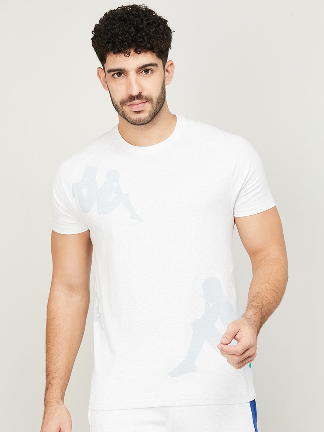 

Kappa Graphic Printed Cotton Casual T-Shirt, White