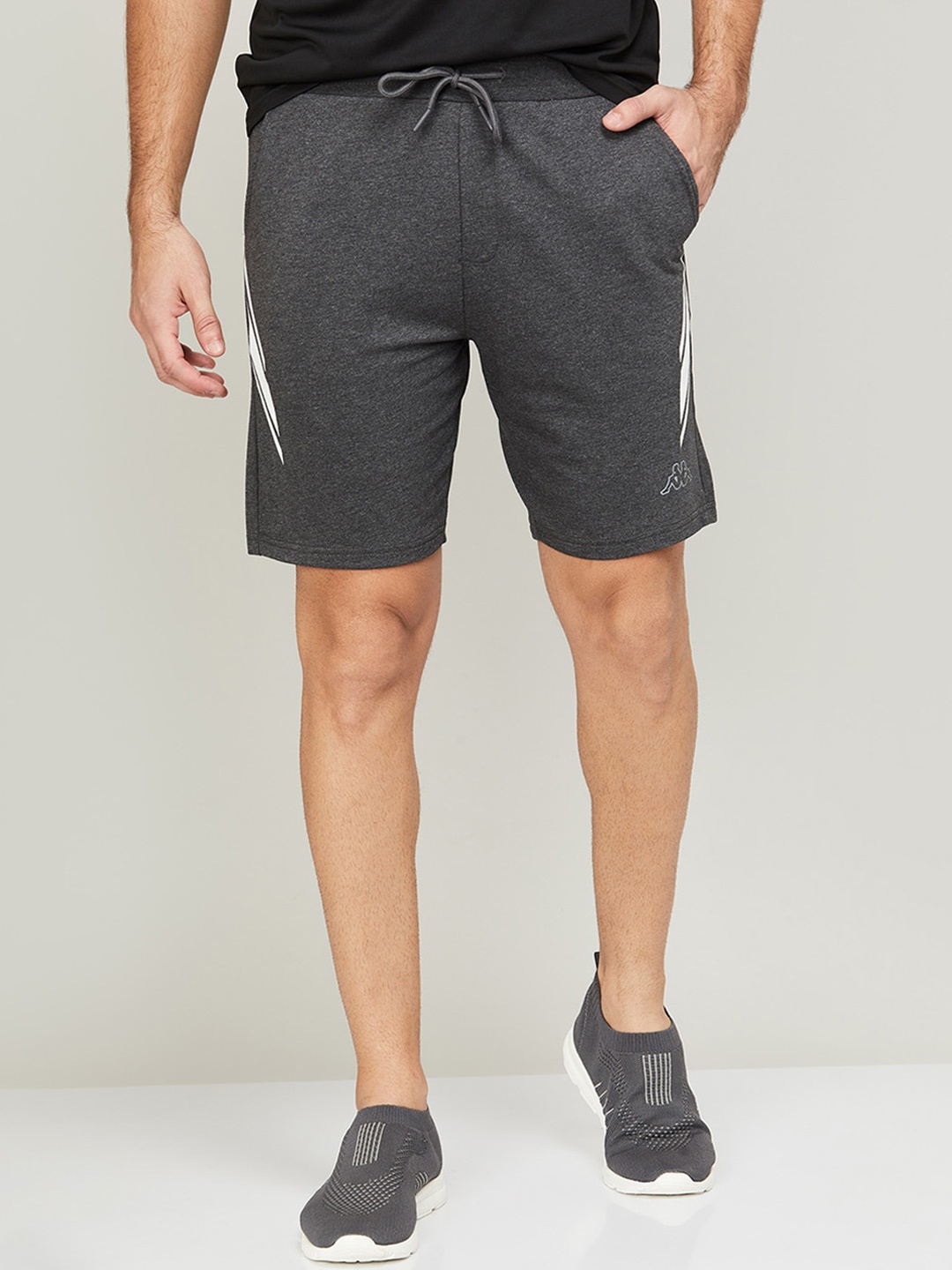

Kappa Men Mid-Rise Training Or Gym Sports Shorts, Charcoal