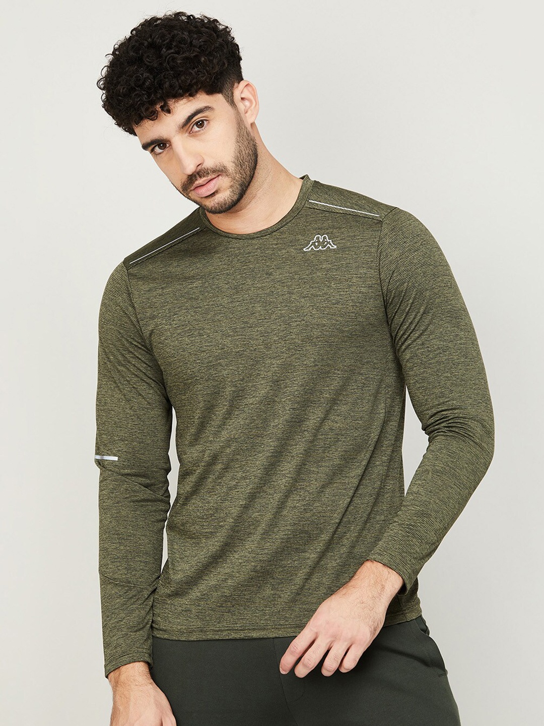 

Kappa Round Neck Long Sleeves Casual T-shirt, Olive