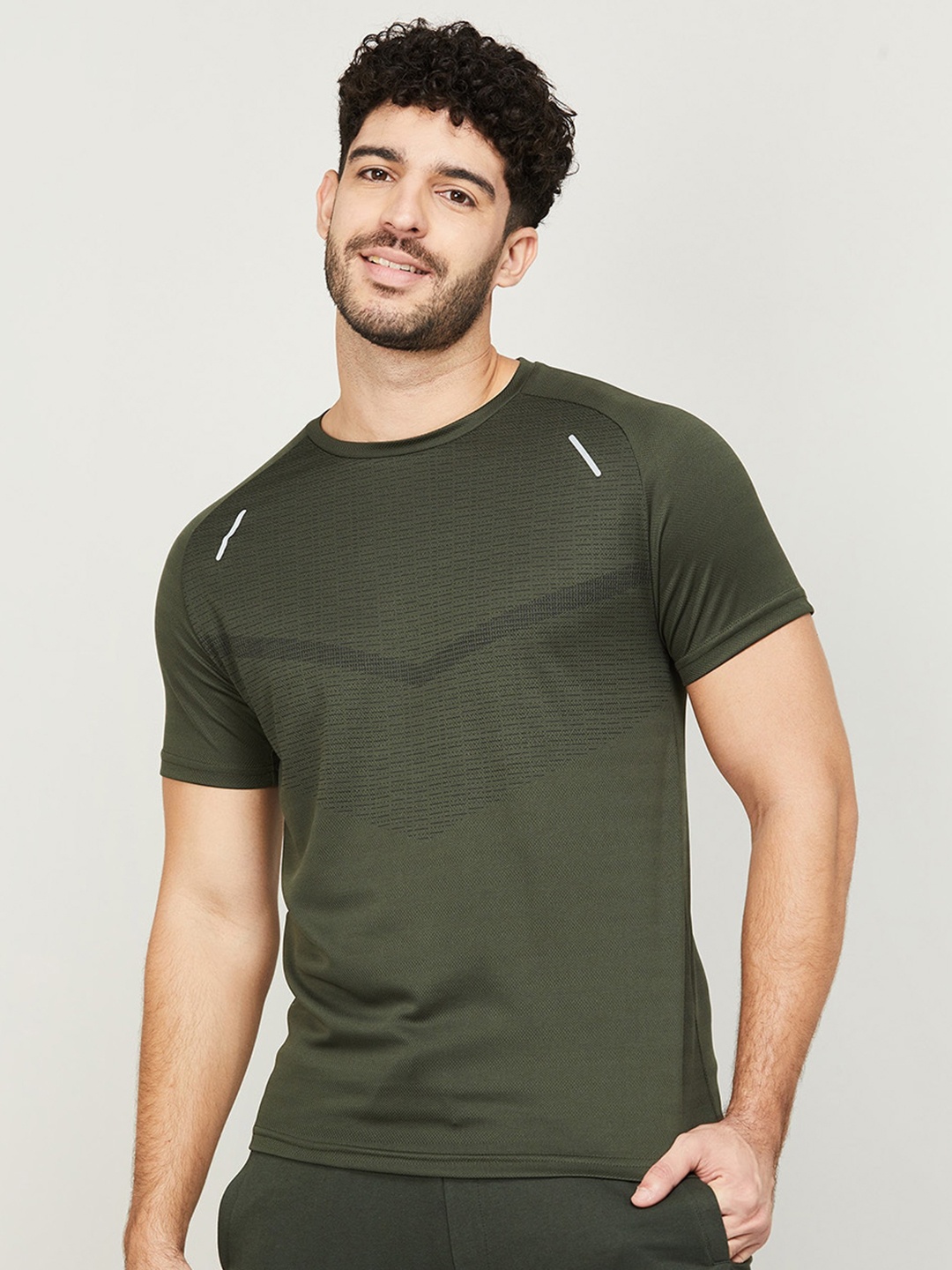 Kappa Round Neck Raglan Sleeves Casual T-shirt, Olive