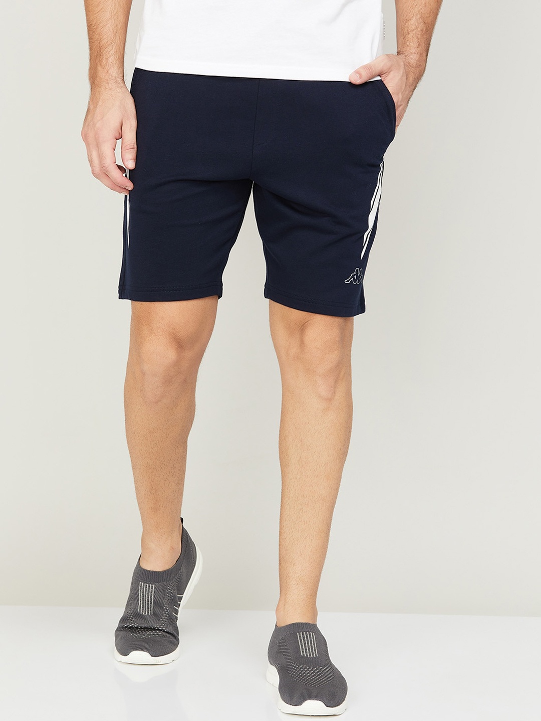 Kappa Men Mid-Rise Training Or Gym Sports Shorts, Navy blue